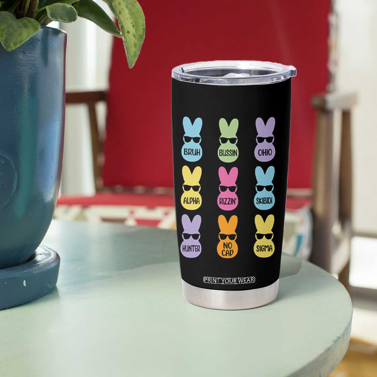 Easter Bruh Tumbler Cup Gen Alpha Slang Skibidi Rizz Cute Bunny TS10 Print Your Wear