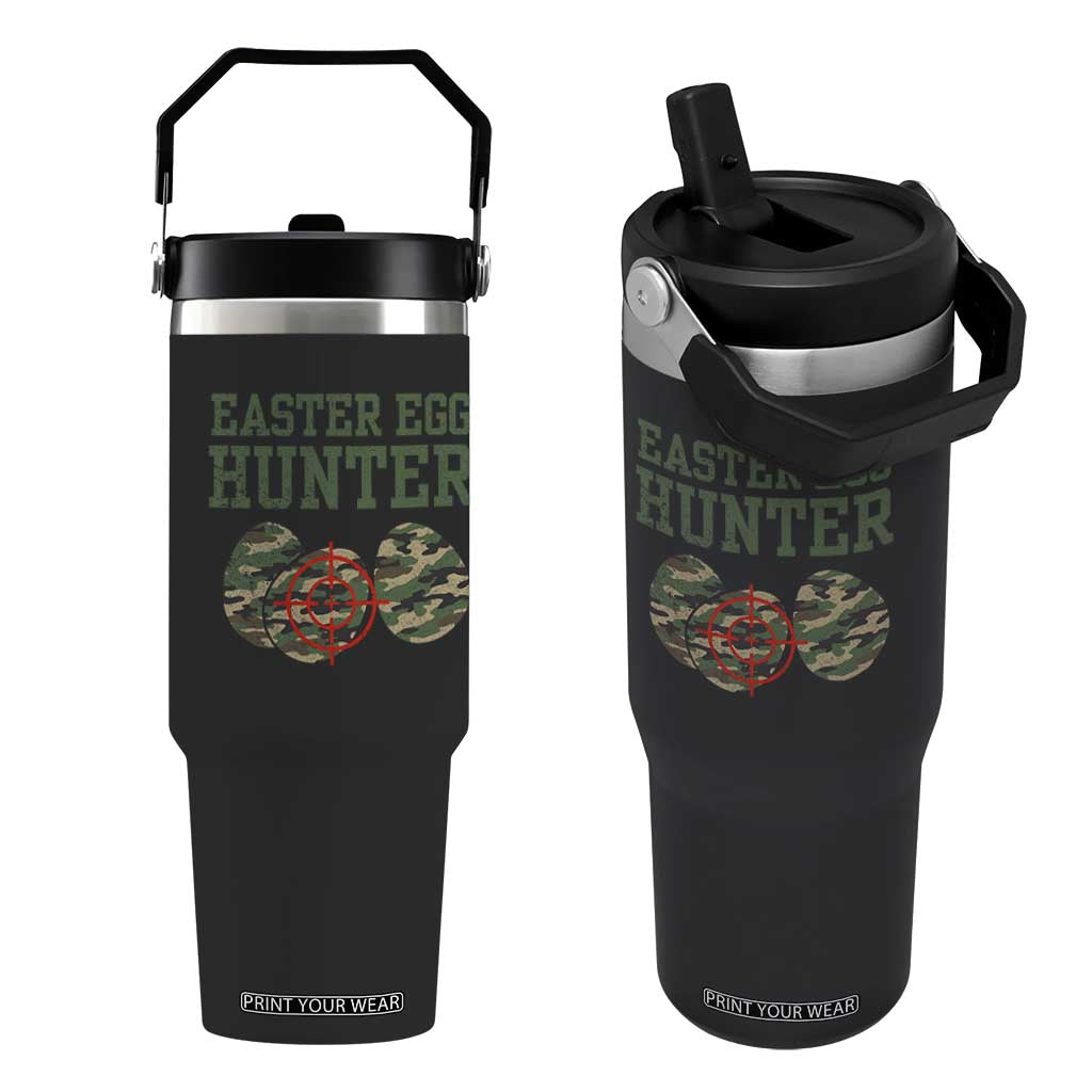 Easter Egg Hunter Flip Straw Tumbler Camo Funny Hunting TS10 One Size: 30 oz Black Print Your Wear