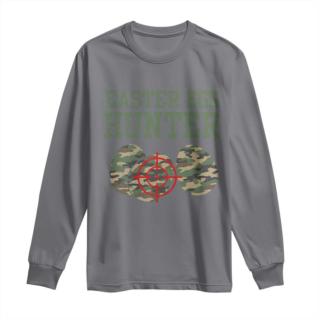 Easter Egg Hunter Long Sleeve Shirt Camo Funny Hunting TS10 Charcoal Print Your Wear