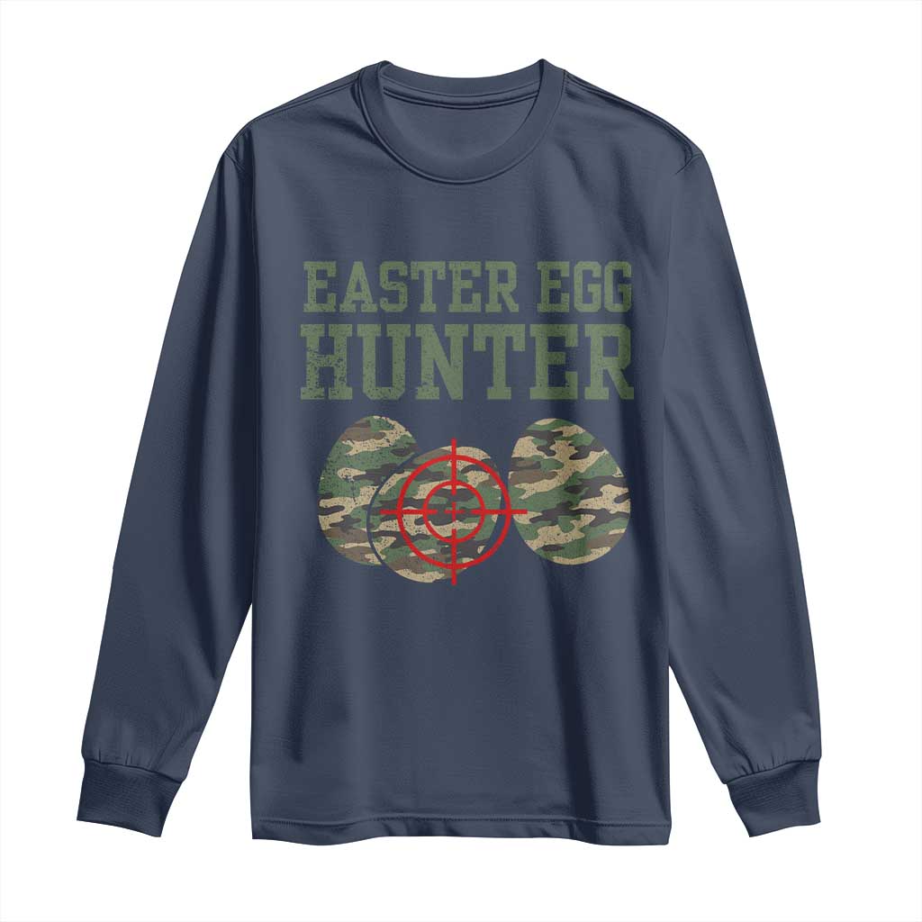 Easter Egg Hunter Long Sleeve Shirt Camo Funny Hunting TS10 Navy Print Your Wear