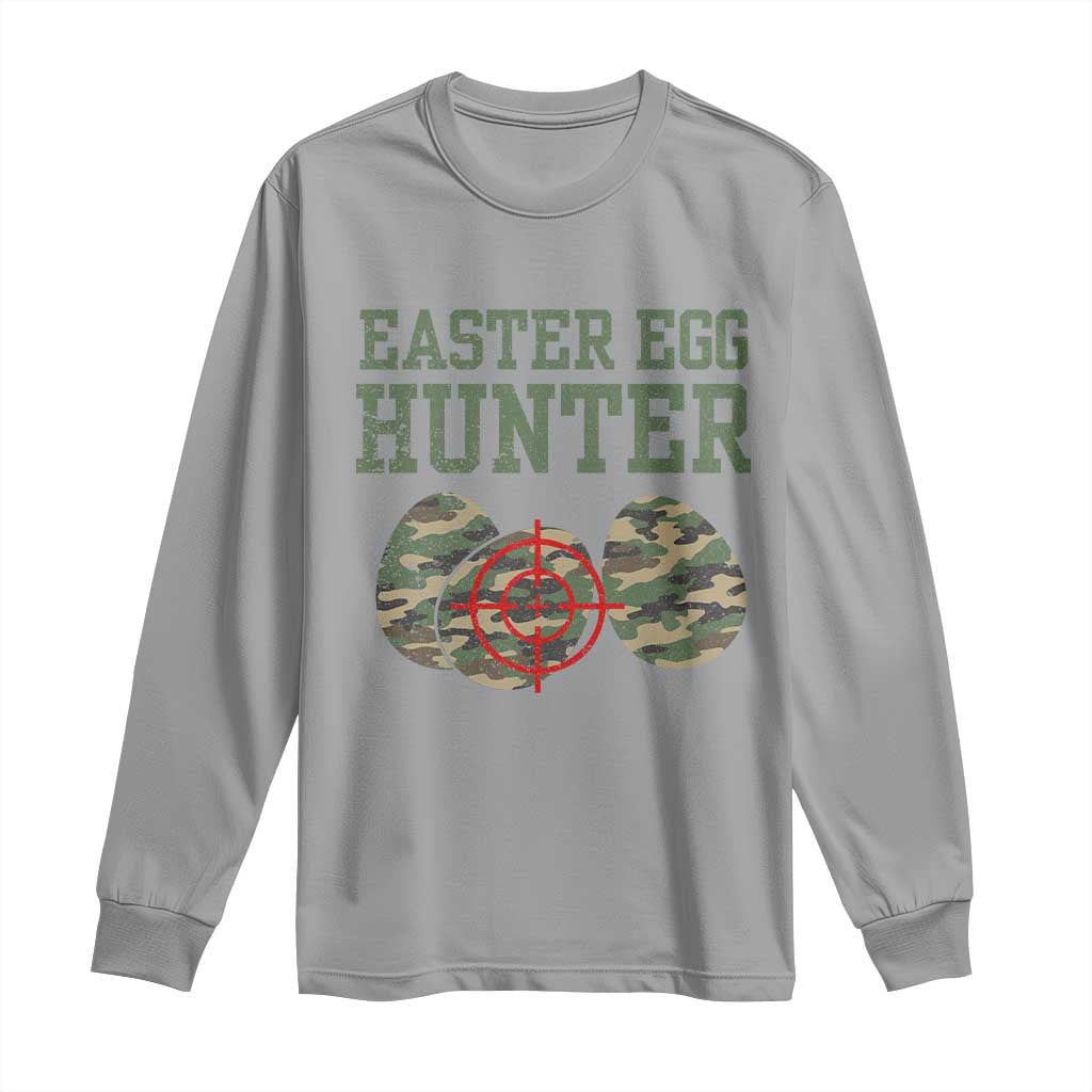 Easter Egg Hunter Long Sleeve Shirt Camo Funny Hunting TS10 Sport Gray Print Your Wear