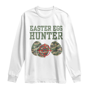 Easter Egg Hunter Long Sleeve Shirt Camo Funny Hunting TS10 White Print Your Wear
