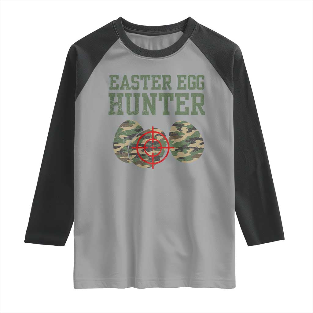 Easter Egg Hunter Raglan Shirt Camo Funny Hunting TS10 Sport Gray Black Print Your Wear