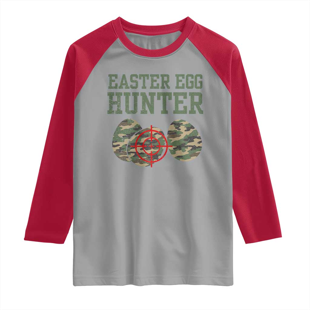 Easter Egg Hunter Raglan Shirt Camo Funny Hunting TS10 Sport Gray Red Print Your Wear