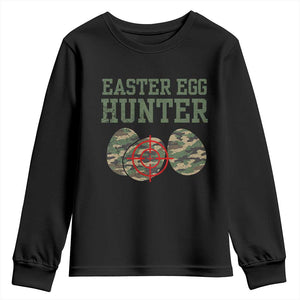 Easter Egg Hunter Youth Sweatshirt Camo Funny Hunting TS10 Black Print Your Wear