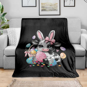 Easter Day Cow Throw Blanket Cute Cow Bunny Heifer TS10 Print Your Wear