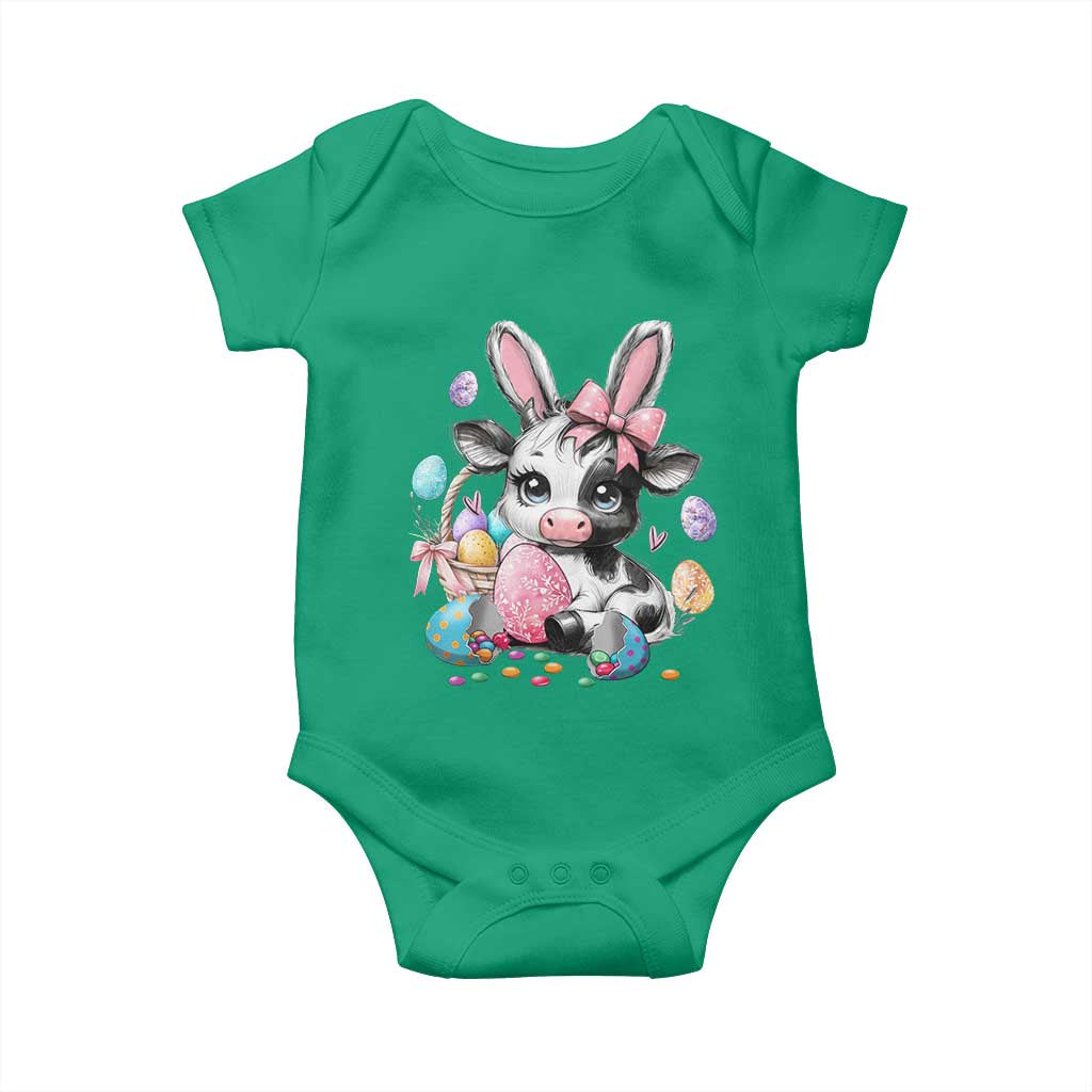 Easter Day Cow Baby Onesie Cute Cow Bunny Heifer TS10 Irish Green Print Your Wear