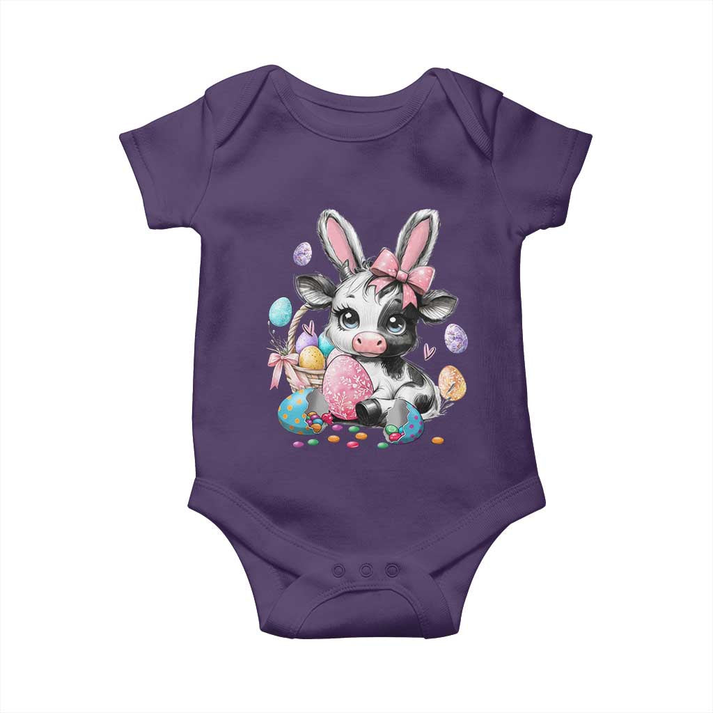 Easter Day Cow Baby Onesie Cute Cow Bunny Heifer TS10 Purple Print Your Wear