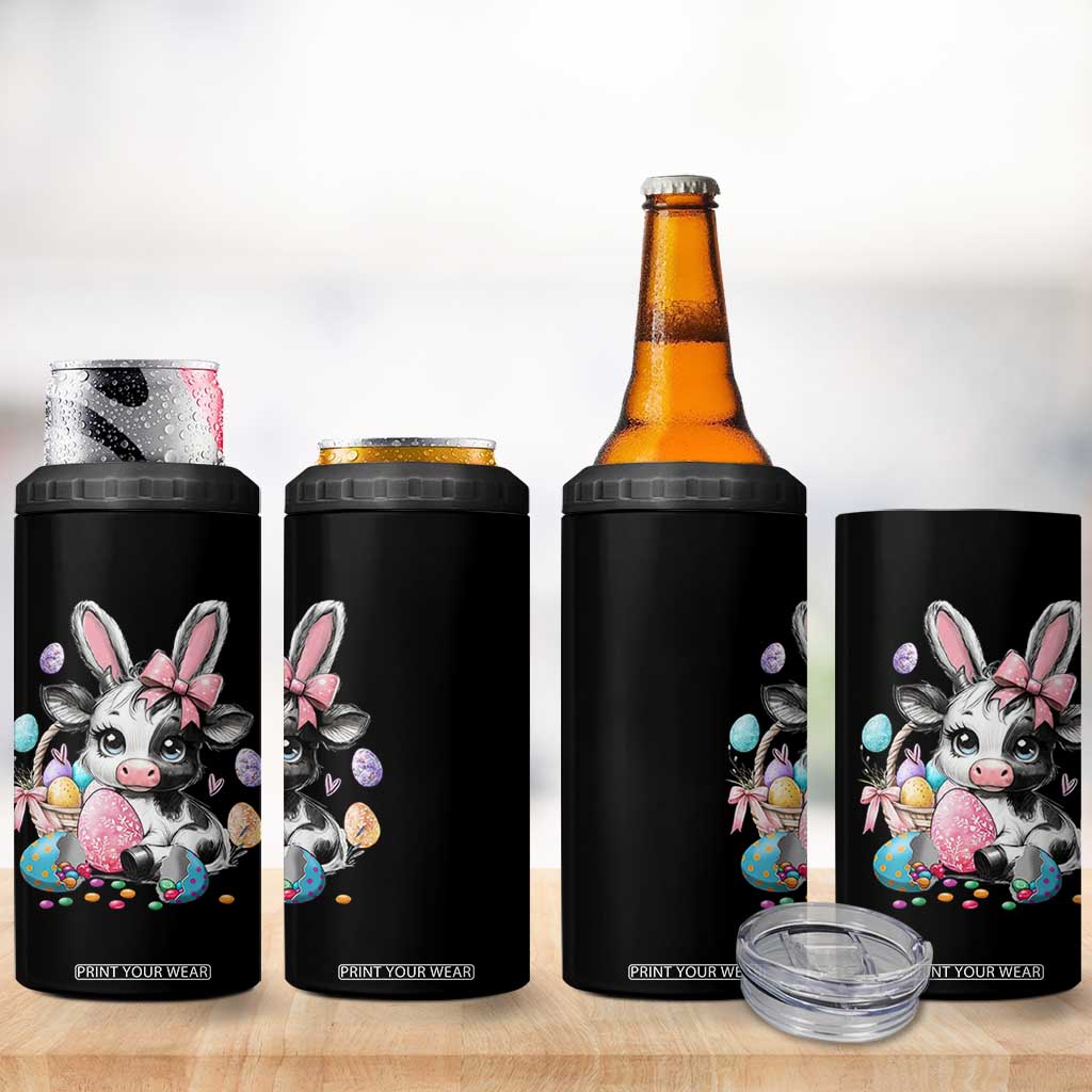 Easter Day Cow 4 in 1 Can Cooler Tumbler Cute Cow Bunny Heifer TS10 Print Your Wear