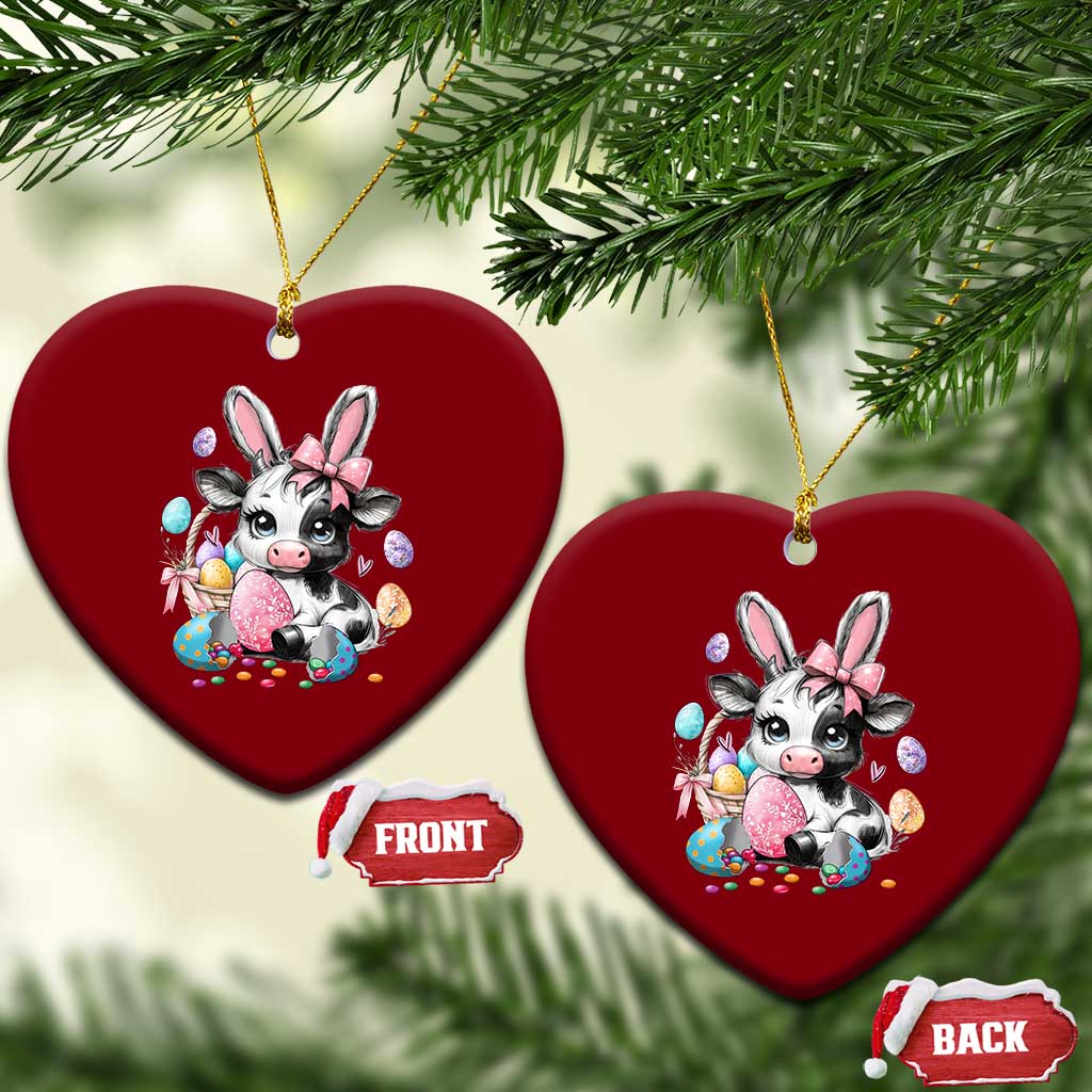 Easter Day Cow Ceramic Ornament Cute Cow Bunny Heifer TS10 Print Your Wear