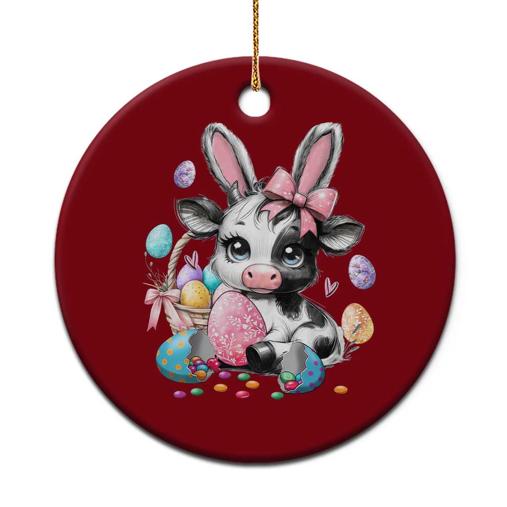 Easter Day Cow Ceramic Ornament Cute Cow Bunny Heifer TS10 1pc Red Print Your Wear
