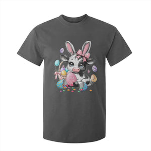 Easter Day Cow T Shirt For Kid Cute Cow Bunny Heifer TS10 Dark Heather Print Your Wear
