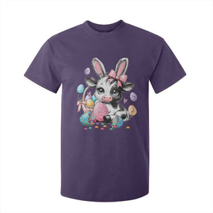 Easter Day Cow T Shirt For Kid Cute Cow Bunny Heifer TS10 Purple Print Your Wear