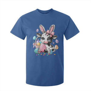 Easter Day Cow T Shirt For Kid Cute Cow Bunny Heifer TS10 Royal Blue Print Your Wear