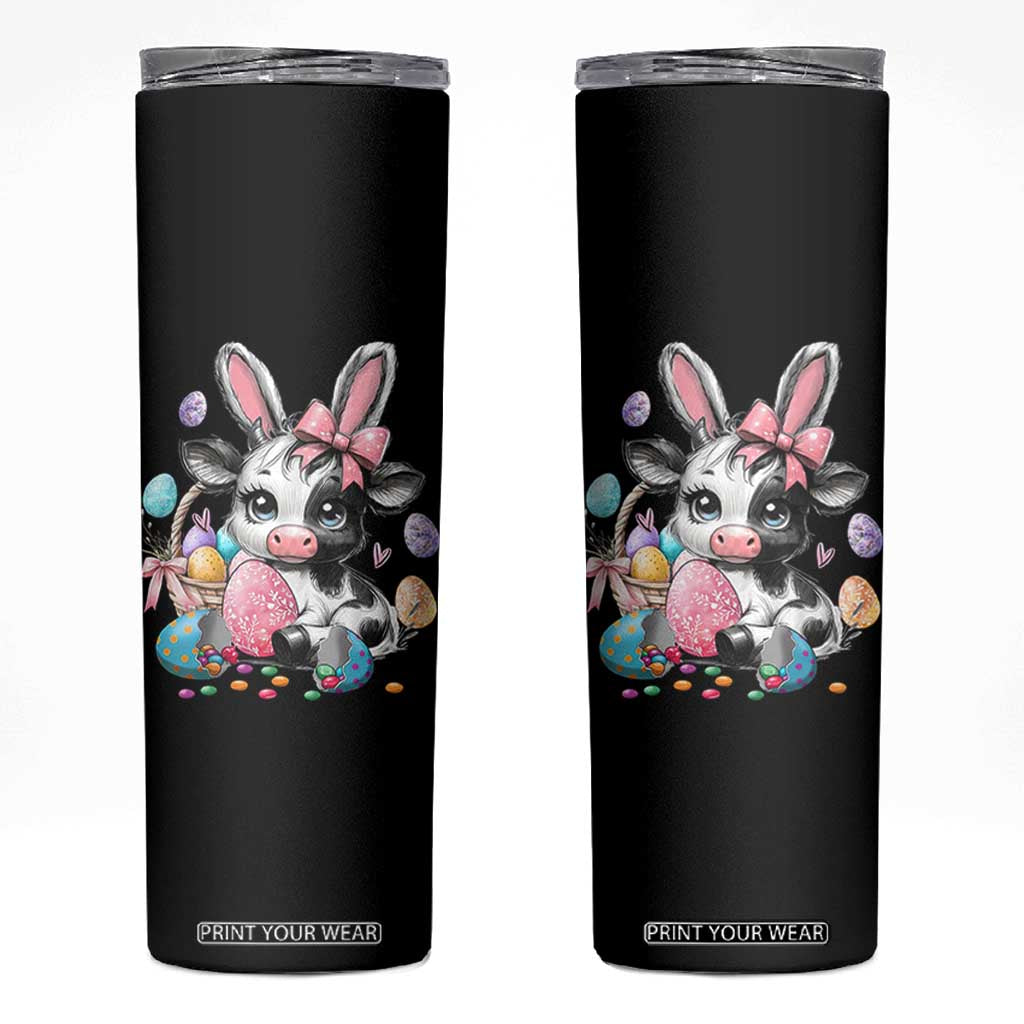 Easter Day Cow Skinny Tumbler Cute Cow Bunny Heifer TS10 Black Print Your Wear