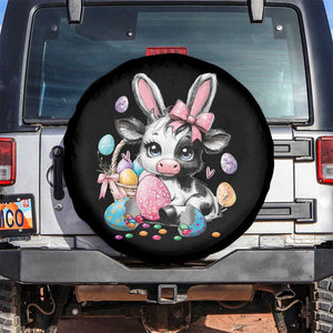 Easter Day Cow Spare Tire Cover Cute Cow Bunny Heifer TS10 No hole Black Print Your Wear