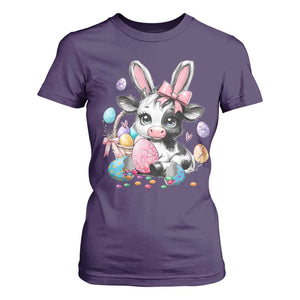 Easter Day Cow T Shirt For Women Cute Cow Bunny Heifer TS10 Purple Print Your Wear