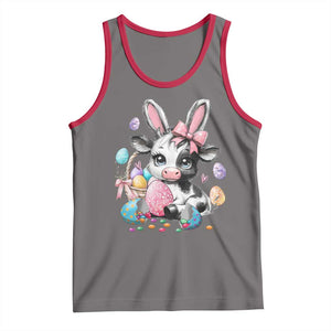 Easter Day Cow Tank Top Cute Cow Bunny Heifer TS10 Deep Heather Red Print Your Wear