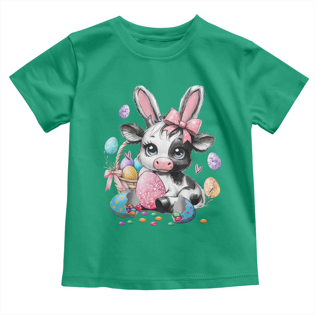 Easter Day Cow Toddler T Shirt Cute Cow Bunny Heifer TS10 Irish Green Print Your Wear