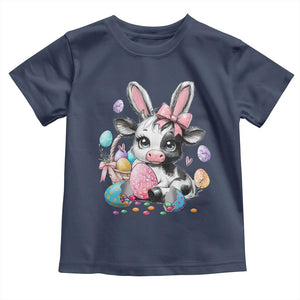 Easter Day Cow Toddler T Shirt Cute Cow Bunny Heifer TS10 Navy Print Your Wear