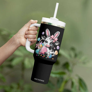Easter Day Cow Tumbler With Handle Cute Cow Bunny Heifer TS10 Print Your Wear