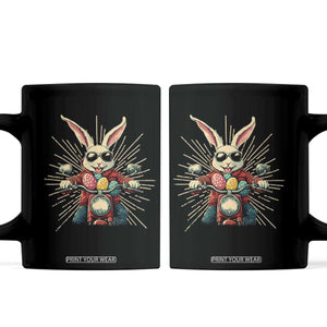 Biker Bunny Coffee Mug Retro Easter Day Rabbit Ride Motorcycles Motorbike TS10 Black Print Your Wear
