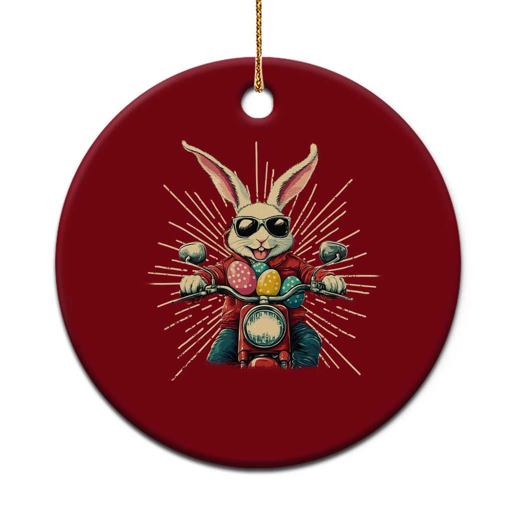 Biker Bunny Ceramic Ornament Retro Easter Day Rabbit Ride Motorcycles Motorbike TS10 1pc Red Print Your Wear