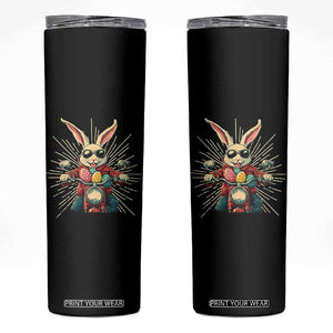 Biker Bunny Skinny Tumbler Retro Easter Day Rabbit Ride Motorcycles Motorbike TS10 Black Print Your Wear