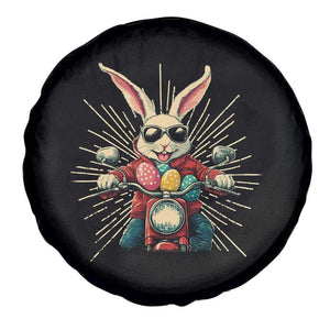 Biker Bunny Spare Tire Cover Retro Easter Day Rabbit Ride Motorcycles Motorbike TS10 Print Your Wear