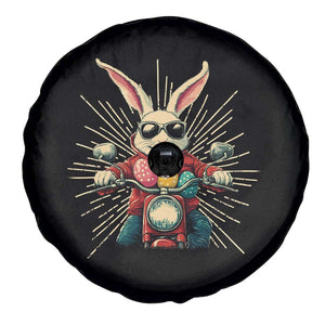 Biker Bunny Spare Tire Cover Retro Easter Day Rabbit Ride Motorcycles Motorbike TS10 Print Your Wear