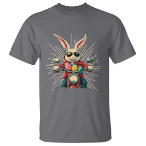 Biker Bunny T Shirt Retro Easter Day Rabbit Ride Motorcycles Motorbike TS10 Charcoal Print Your Wear