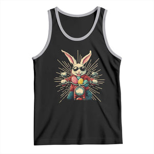 Biker Bunny Tank Top Retro Easter Day Rabbit Ride Motorcycles Motorbike TS10 Black Athletic Heather Print Your Wear