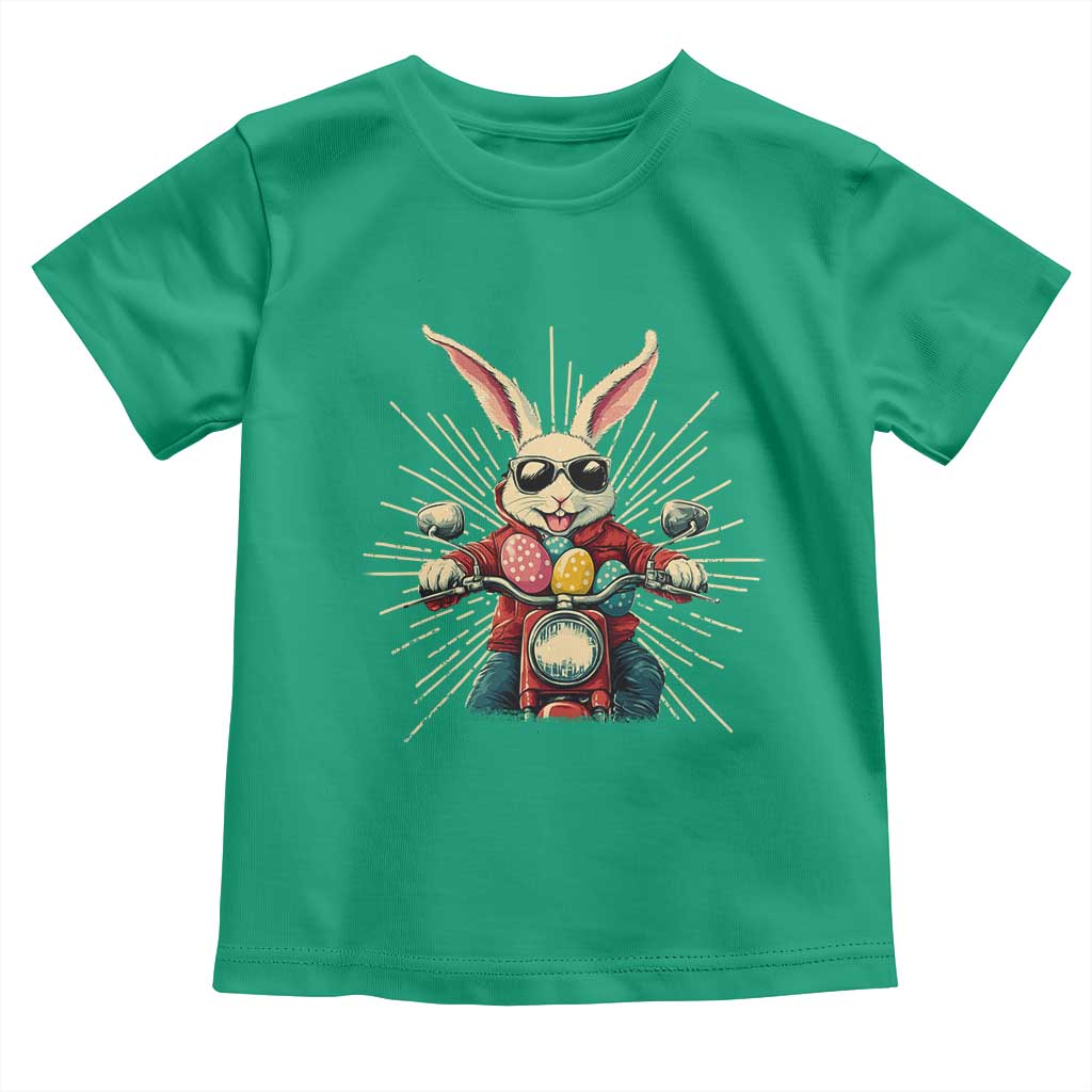 Biker Bunny Toddler T Shirt Retro Easter Day Rabbit Ride Motorcycles Motorbike TS10 Irish Green Print Your Wear