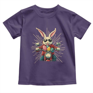 Biker Bunny Toddler T Shirt Retro Easter Day Rabbit Ride Motorcycles Motorbike TS10 Purple Print Your Wear