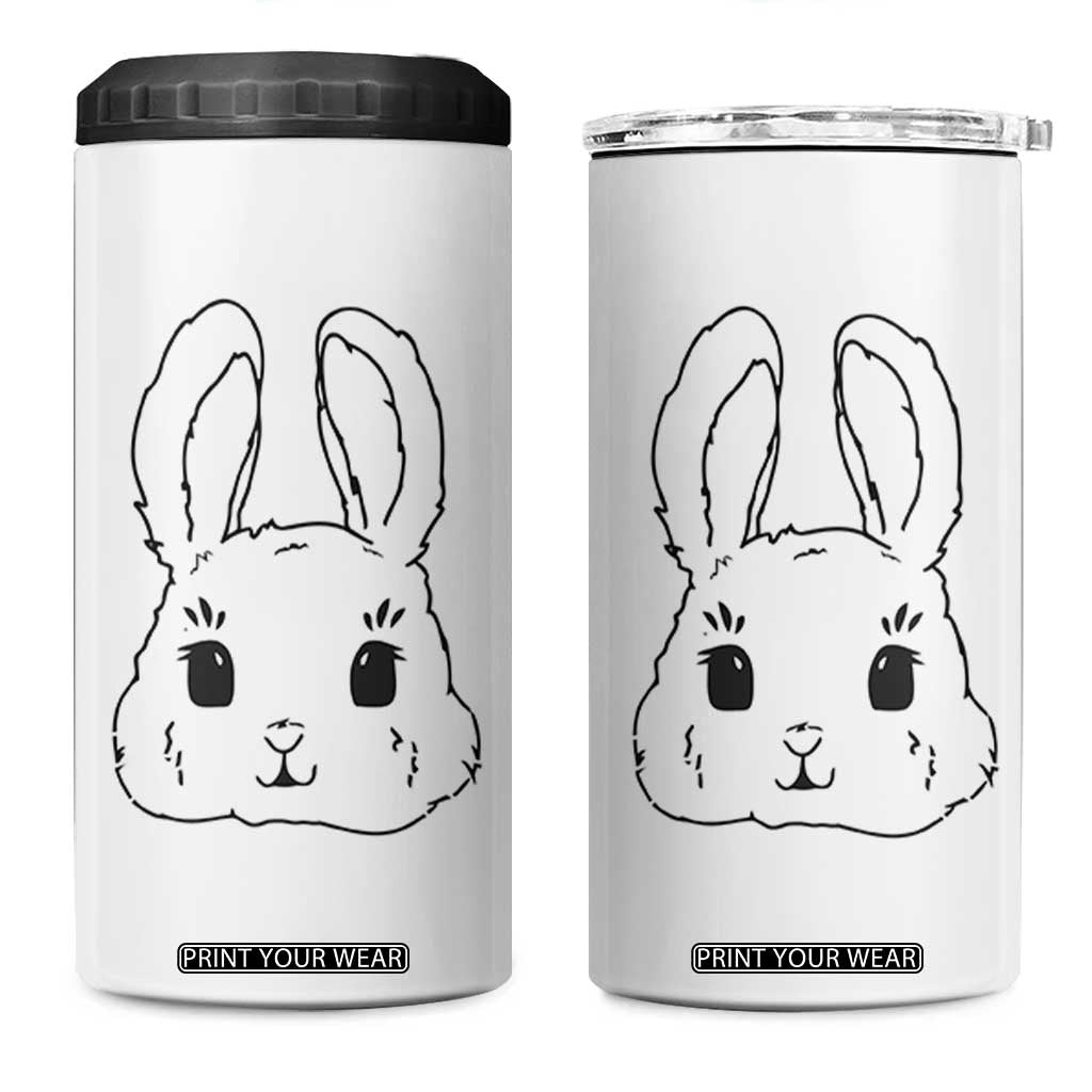 Cute Bunny 4 in 1 Can Cooler Tumbler Kawaii Rabbit Happy Easter Day TS10 One Size: 16 oz White Print Your Wear