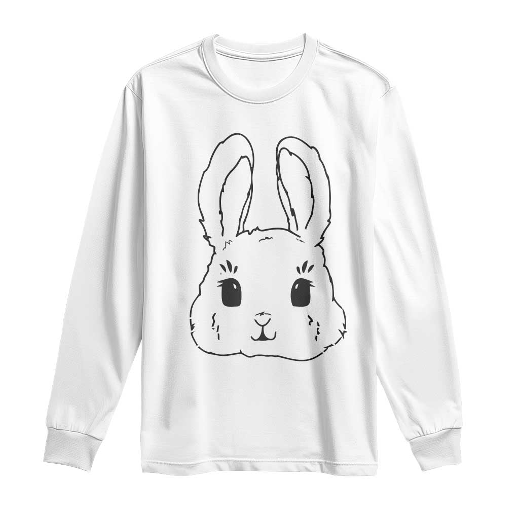 Cute Bunny Long Sleeve Shirt Kawaii Rabbit Happy Easter Day TS10 White Print Your Wear