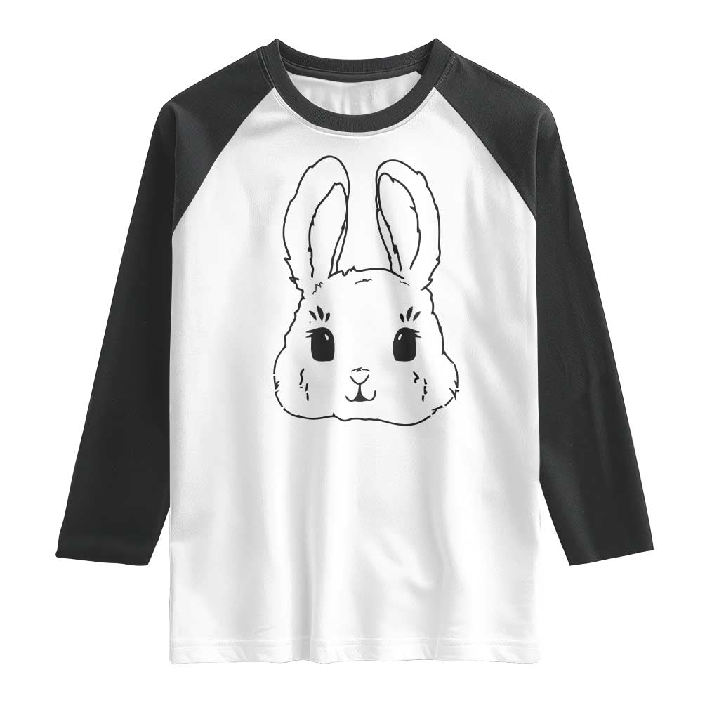 Cute Bunny Raglan Shirt Kawaii Rabbit Happy Easter Day TS10 White Black Print Your Wear