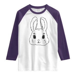 Cute Bunny Raglan Shirt Kawaii Rabbit Happy Easter Day TS10 White Purple Print Your Wear