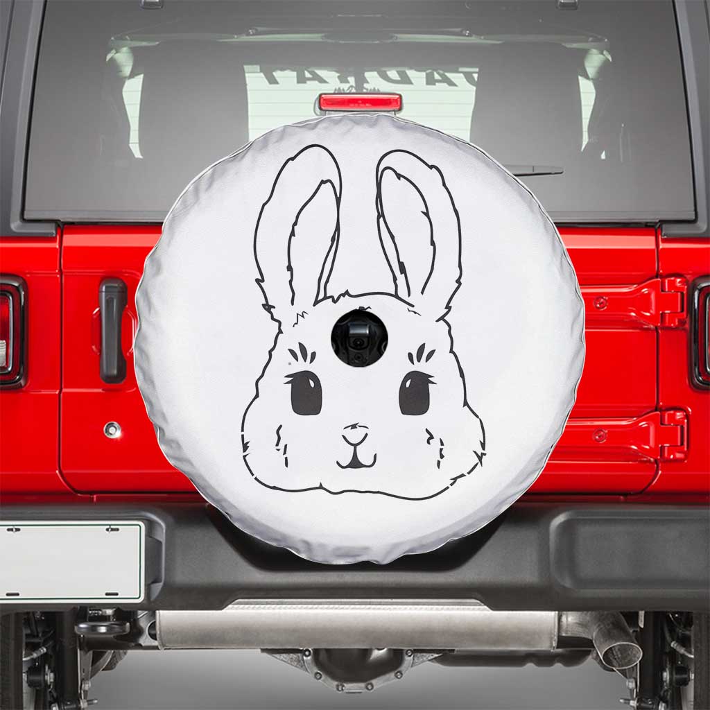 Cute Bunny Spare Tire Cover Kawaii Rabbit Happy Easter Day TS10 White Print Your Wear