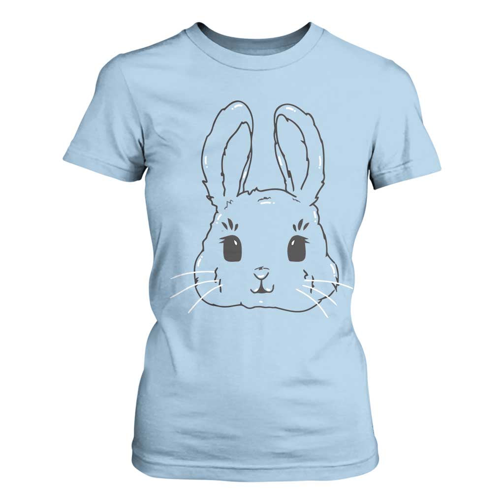 Cute Bunny T Shirt For Women Kawaii Rabbit Happy Easter Day TS10 Light Blue Print Your Wear