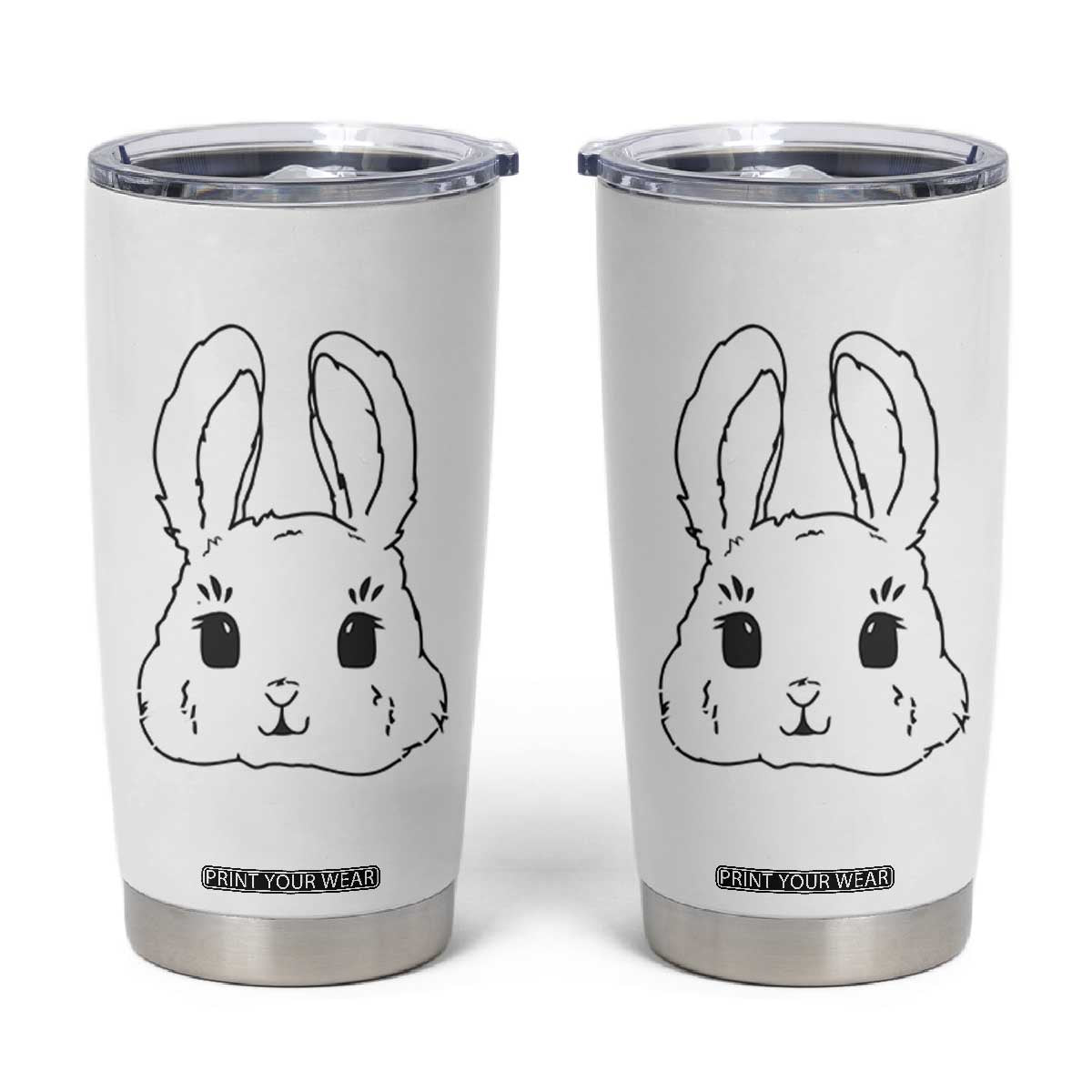 Cute Bunny Tumbler Cup Kawaii Rabbit Happy Easter Day TS10 White Print Your Wear