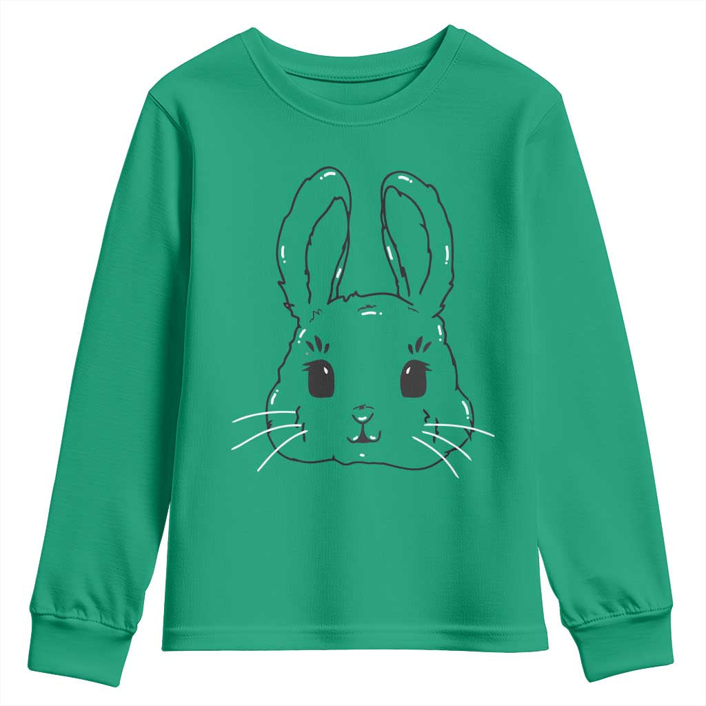 Cute Bunny Youth Sweatshirt Kawaii Rabbit Happy Easter Day TS10 Irish Green Print Your Wear