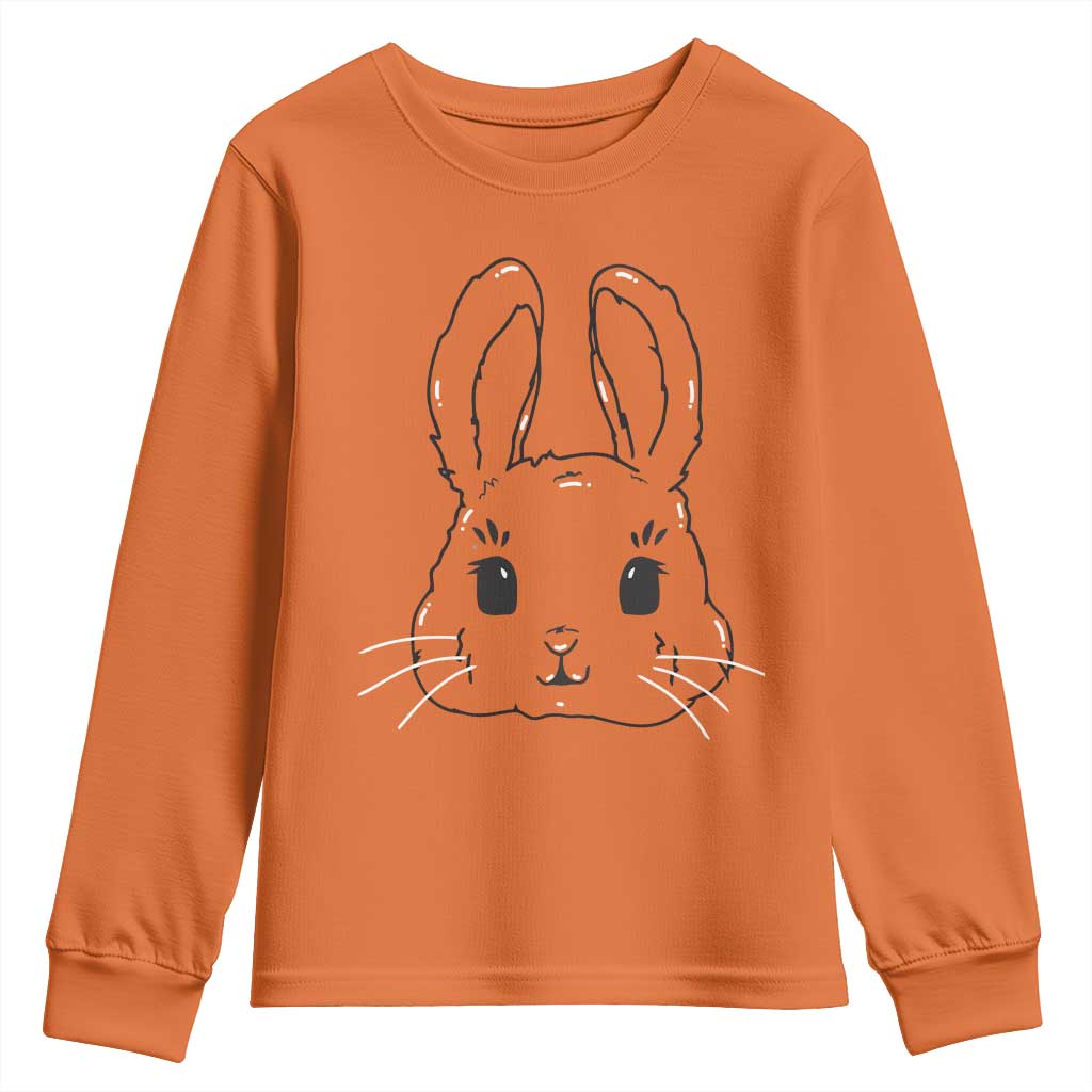 Cute Bunny Youth Sweatshirt Kawaii Rabbit Happy Easter Day TS10 Orange Print Your Wear