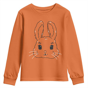 Cute Bunny Youth Sweatshirt Kawaii Rabbit Happy Easter Day TS10 Orange Print Your Wear