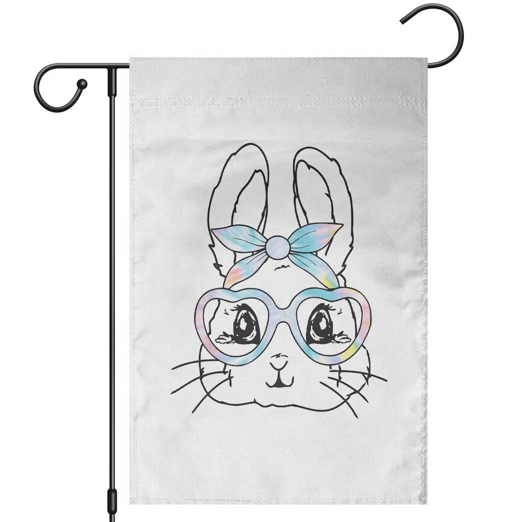 Girls Easter Bunny Garden Flag Rabbit Face Tie Dye Glasses Happy Easter Day TS10 White Print Your Wear