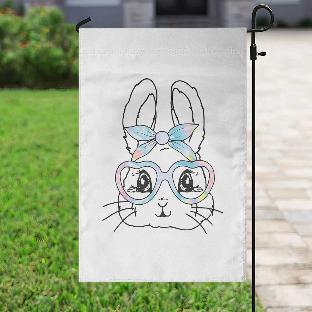 Girls Easter Bunny Garden Flag Rabbit Face Tie Dye Glasses Happy Easter Day TS10 Print Your Wear