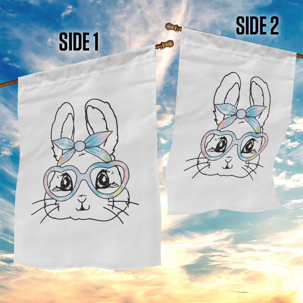 Girls Easter Bunny Garden Flag Rabbit Face Tie Dye Glasses Happy Easter Day TS10 Print Your Wear