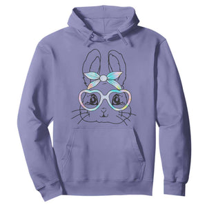 Girls Easter Bunny Hoodie Rabbit Face Tie Dye Glasses Happy Easter Day TS10 Violet Print Your Wear