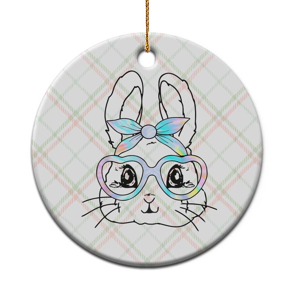 Girls Easter Bunny Ceramic Ornament Rabbit Face Tie Dye Glasses Happy Easter Day TS10 1pc Christmas Plaid Print Your Wear