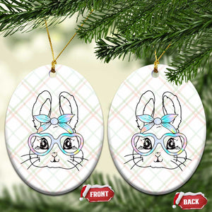 Girls Easter Bunny Ceramic Ornament Rabbit Face Tie Dye Glasses Happy Easter Day TS10 Print Your Wear